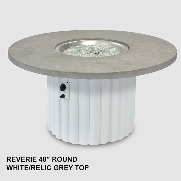 Riverie 48" Relic Grey Top Round Fire Table by Outdoor Great Room - Image 6